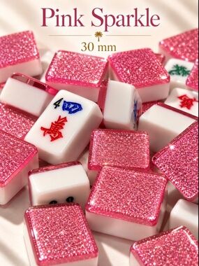 American Mah Jongg Tiles - 30MM - Pink Sparkle